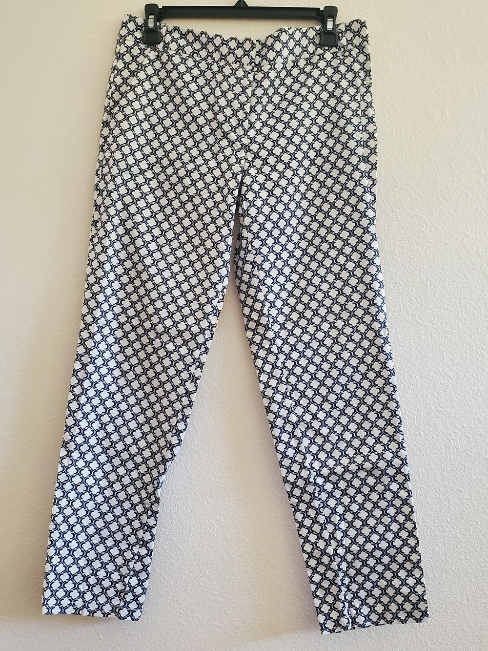 Ovi Women's Navy & White Geometric Print Pants Size M